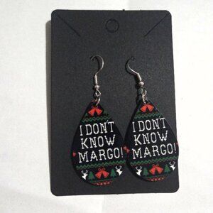 Christmas Vacation: I Don't Know Margo Wooden Teardrop Hypoallergenic Earrings